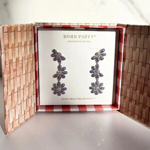 Bomb Party Market Fresh Dripping Daises Earrings NWT